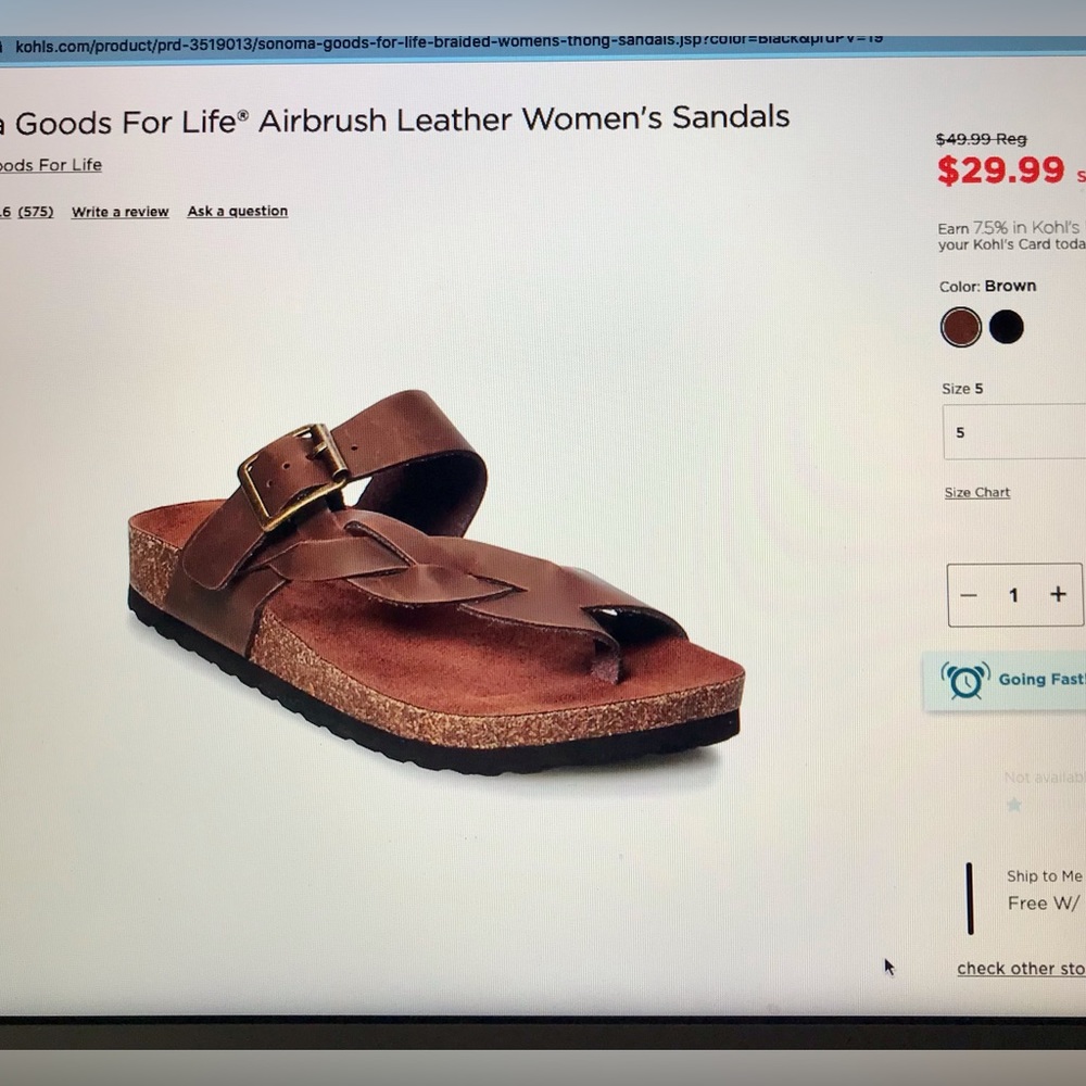 NWOT Leather sandals - Picture 2 of 5